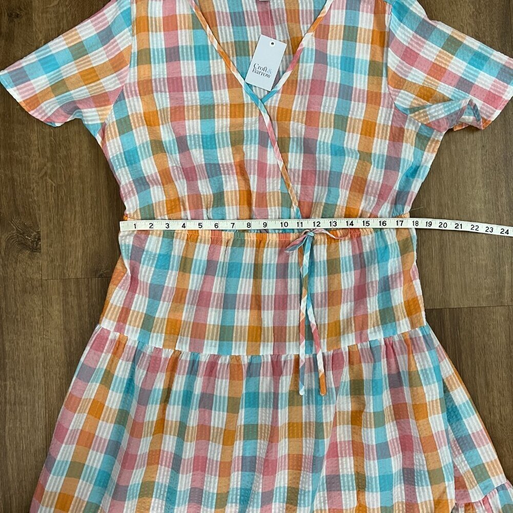 NEW Croft & Barrow Checkered Tiered Seersucker Short Sleeve Dress Sz XXL - Picture 13 of 13